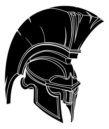 An illustration of a spartan or trojan warrior or gladiator helmetのイラスト素材