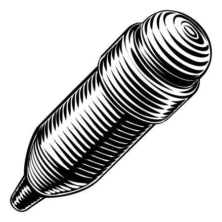 A an original illustration of a vintage woodcut style pencil iconのイラスト素材