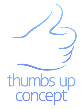 An abstract illustration of a hand giving a thumbs up concept designのイラスト素材