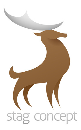 A conceptual illustration design of a stylised stag deerのイラスト素材