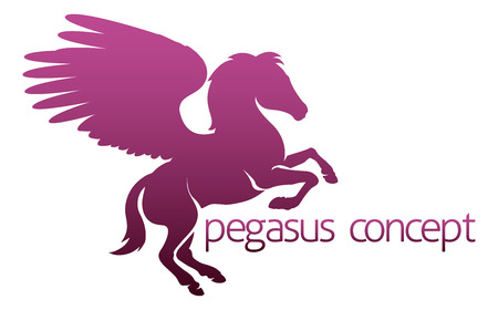 An illustration of an abstract pegasus winged horse concept designのイラスト素材