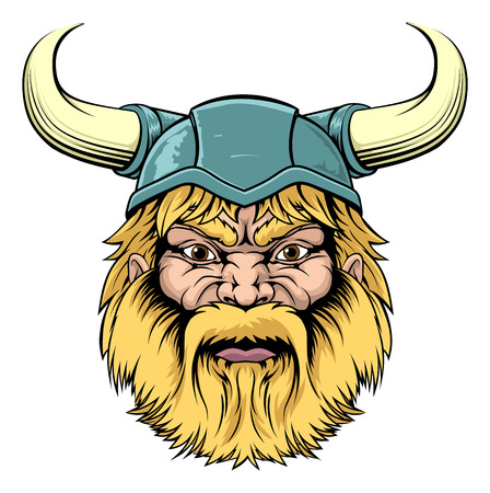 An illustration of a tough looking Viking Warrior mascotのイラスト素材