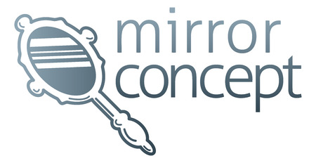 An illustration of a hand mirror icon conceptのイラスト素材