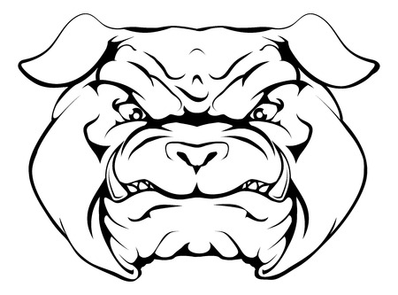An illustration of a tough looking bulldog animal sports mascot or characterのイラスト素材