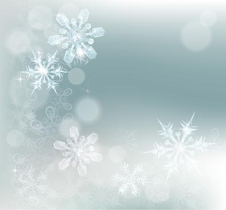 Blue silver abstract snowflakes snow flakes Christmas or New Year festive winter design background.のイラスト素材