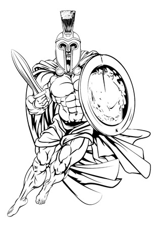 An illustration of a muscular strong Ancient Greek Warriorのイラスト素材