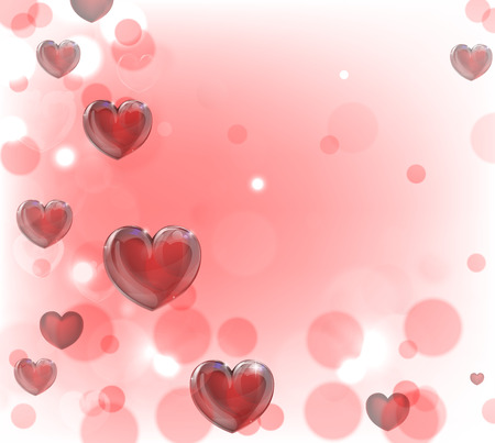 A valentines day hearts red background with bokeh effectのイラスト素材