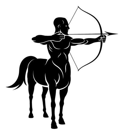 Centaur concept of mythical centaur archer half horse half man character holding a bow and arrowsのイラスト素材