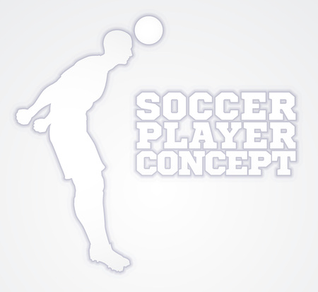 A stylised illustration of a soccer football player in silhouette doing a headerのイラスト素材