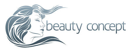 Womans face concept for hairdresser, spa or other beauty lifestyle useのイラスト素材
