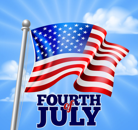 A Fourth of July American Independence Day flag designのイラスト素材