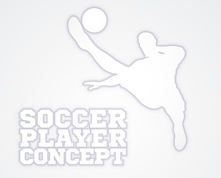 An illustration of a silhouette soccer player kicking the football ballのイラスト素材