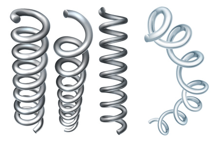 A set of steel metal spring coil design elementsのイラスト素材