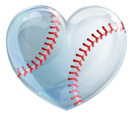 A heart shaped baseball ball concept for a love of the game of baseballのイラスト素材