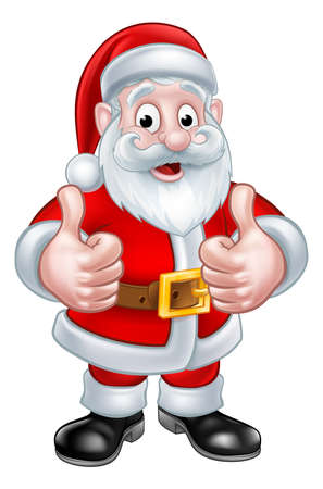 Santa Claus Christmas cartoon character giving a thumbs upのイラスト素材