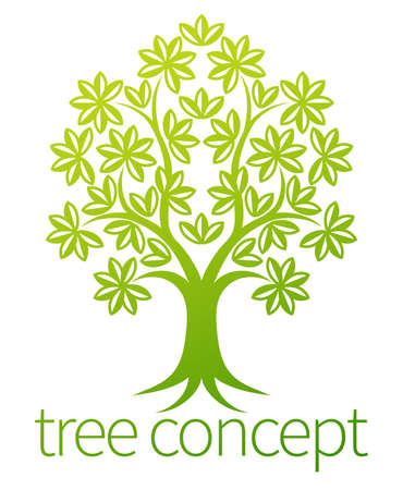 A conceptual illustration of a stylised treeのイラスト素材