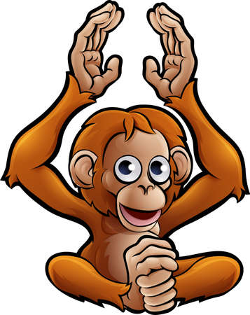 An orangutan animals cartoon characterのイラスト素材