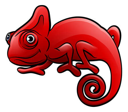 A chameleon lizard animal cartoon characterのイラスト素材