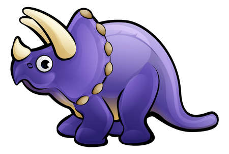 A triceratops dinosaur animals cartoon character.のイラスト素材