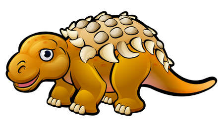 An ankylosaurus dinosaur animals cartoon character.のイラスト素材