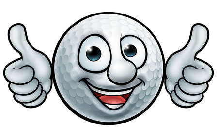 A golf ball cartoon sports mascot.のイラスト素材