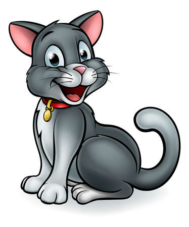 A cute cartoon cat mascot characterのイラスト素材