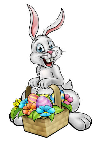 Cartoon Easter Bunny Egg Huntのイラスト素材