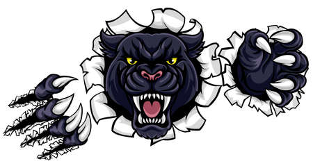 Black Panther Claws Breakthroughのイラスト素材