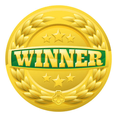 Gold Winner Laurel Wreath Medalのイラスト素材