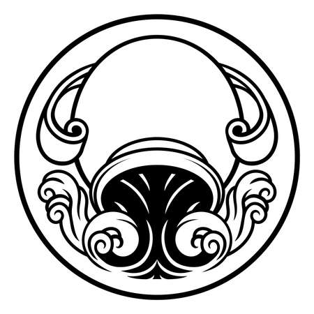 Aquarius jug horoscope astrology zodiac sign iconのイラスト素材