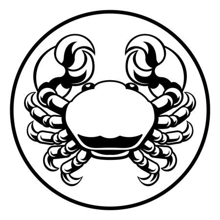 Cancer crab horoscope astrology zodiac sign iconのイラスト素材