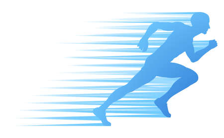 Silhouette Runner Sprinting or Running Conceptのイラスト素材