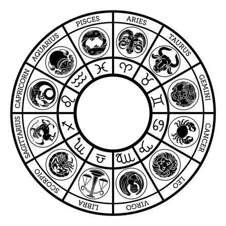 Star signs horoscope astrology zodiac symbols icon setのイラスト素材
