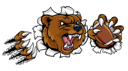 Bear American Football Ball Breaking Backgroundのイラスト素材