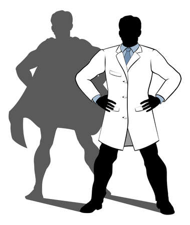 Scientist Super Hero Silhouetteのイラスト素材