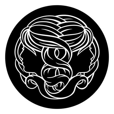 Twins horoscope sign.のイラスト素材
