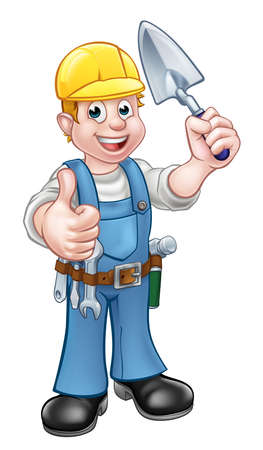 Builder Bricklayer Construction Worker Trowel Toolのイラスト素材