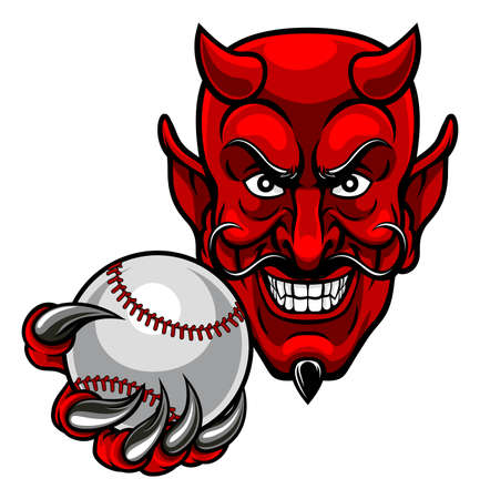 Devil Baseball Sports Mascotのイラスト素材