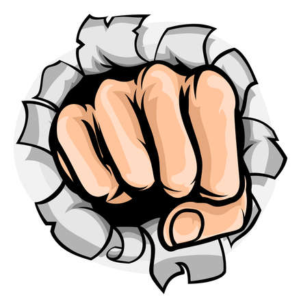 Fist Punching Holeのイラスト素材
