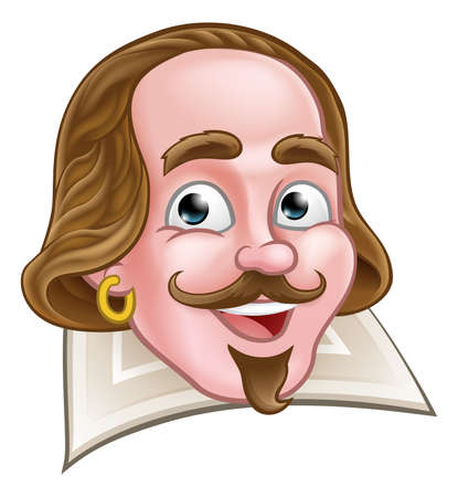 Shakespeare Elizabethan Cartoon Characterのイラスト素材