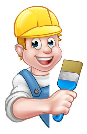 Painter and Decorator Cartoon Handymanの写真素材