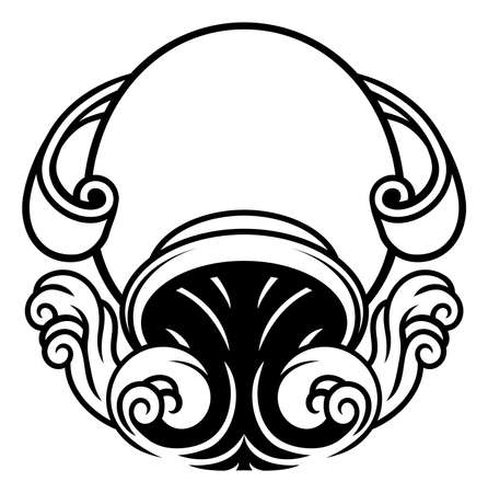 Aquarius Astrology Horoscope Zodiac Sign.のイラスト素材