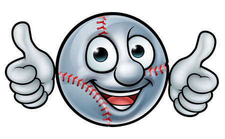 A baseball ball cartoon sports mascot.のイラスト素材