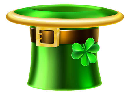 An illustration of a leprechaun St Patricks day shamrock green hatのイラスト素材