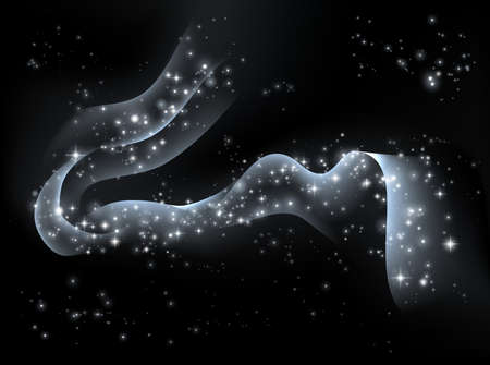 An abstract grey magic swirl wave light stars background illustrationのイラスト素材