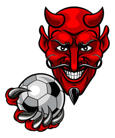 Devil Soccer Football Mascotのイラスト素材