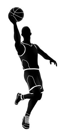 Silhouette of a Basketball Player vector illustrationのイラスト素材