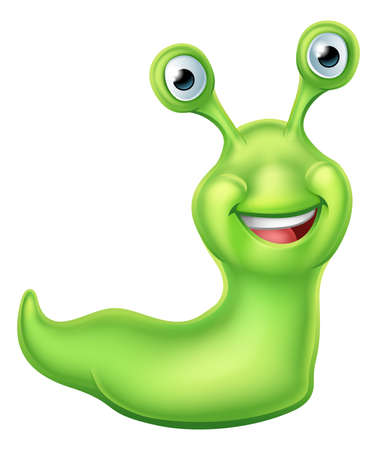 Slug Cartoon Character Vector illustration.のイラスト素材