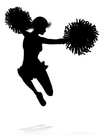 Silhouette Cheerleaderのイラスト素材