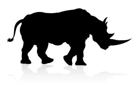 Rhino Animal Silhouetteのイラスト素材